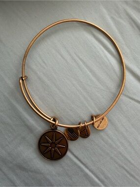 Alex and Ani Gold-Tone Starburst Charm Bangle